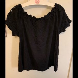 🌸Sanctuary Black eyelet S/S cotton shirt- Medium